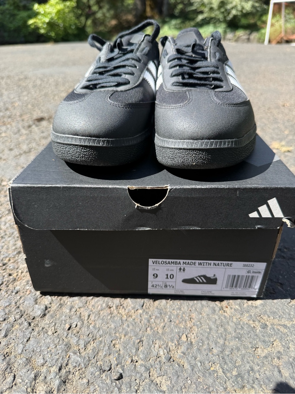 adidas Velosamba Black with White Stripes Casual Cycling Sneakers